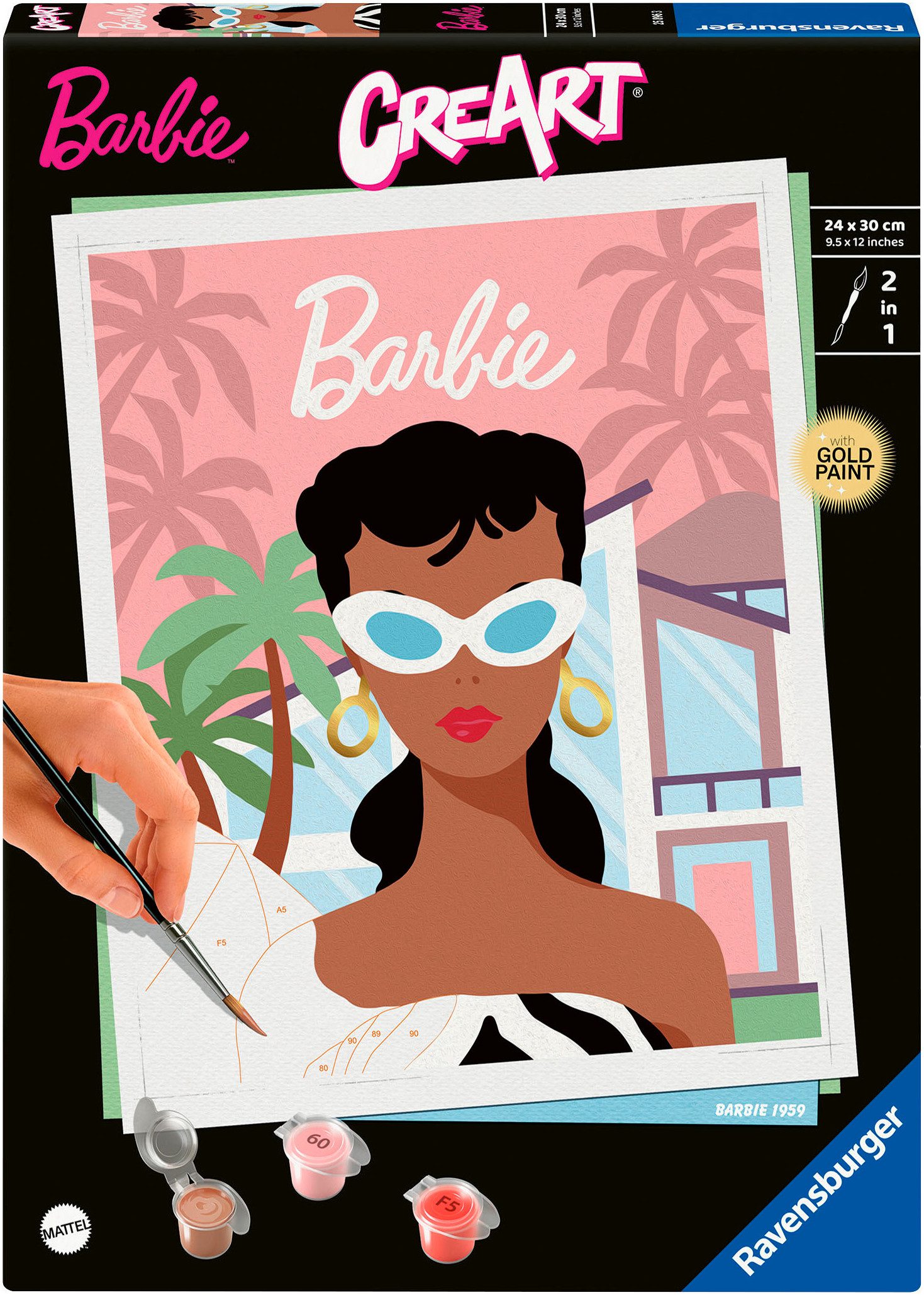 Ravensburger Malen nach Zahlen CreArt, Adults Trend, Barbie 1959, für Erwachsene; Made in Europe