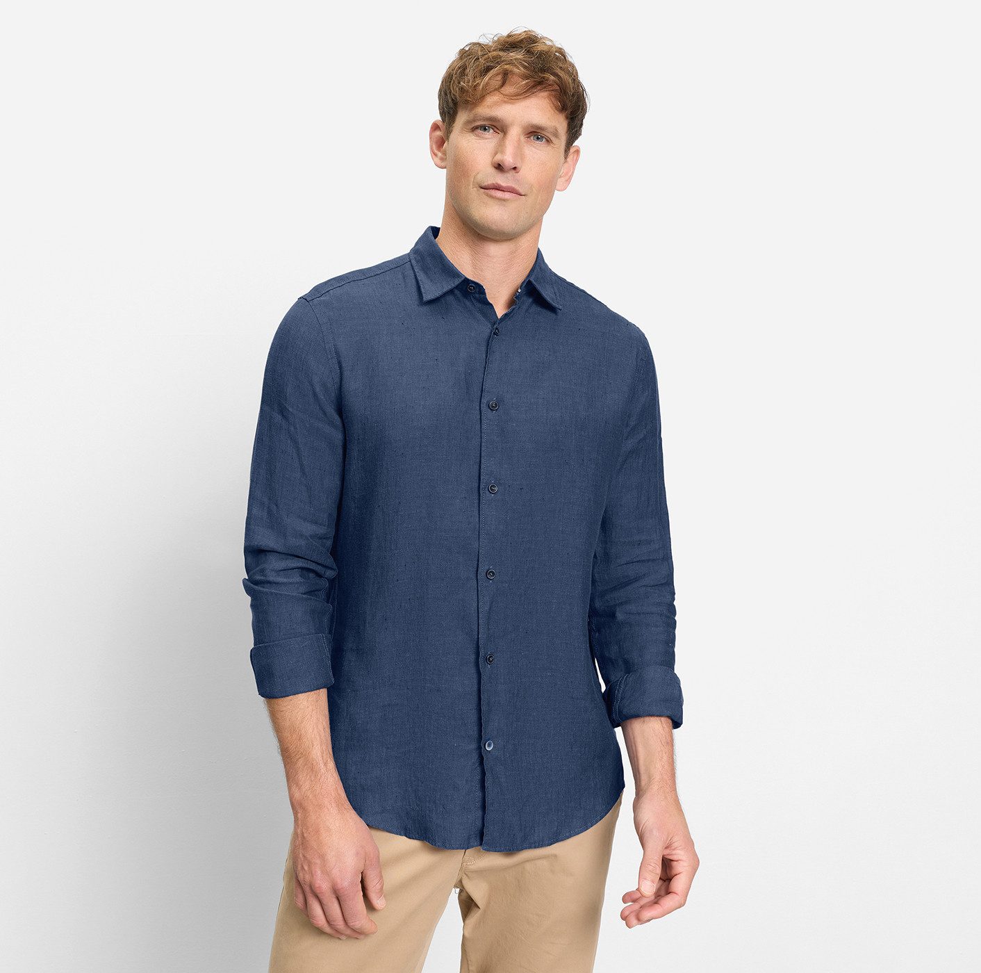 OLYMP Leinenhemd Kentkragen, casual