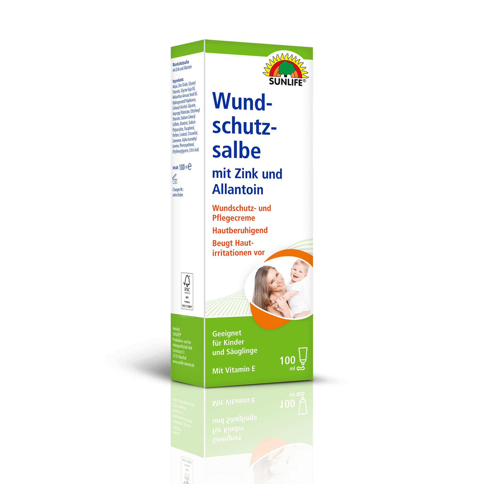 SUNLIFE Hautpflegegel SUNLIFE® Wundschutz Salbe 100 ml Zinksalbe Pflegecreme Hautschutz Haut
