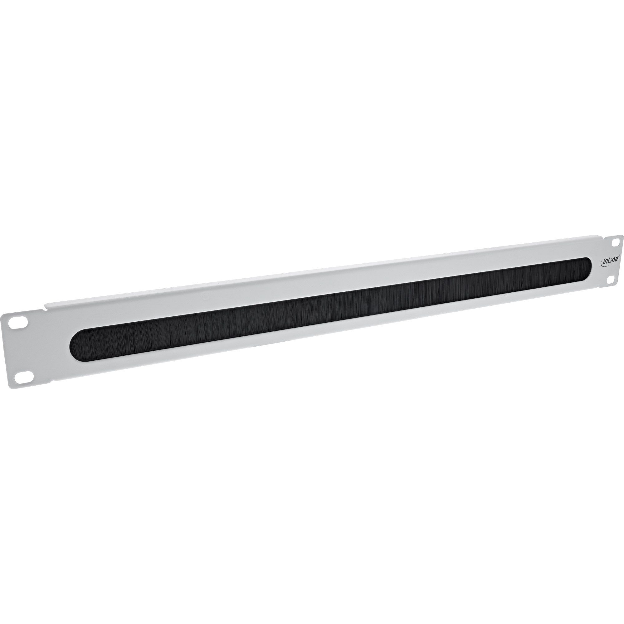 InLine® 19" Kabel Durchführungsplatte mit Bürste, 1HE, RAL 7035 grau Netzwerk-Patch-Panel