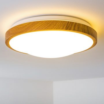 hofstein Deckenleuchte »Rosola« Bad Deckenlampe mit warmweißem Licht in Holzoptik, 3000 Kelvin, mit LED-Licht in schickem Holz-Dekor