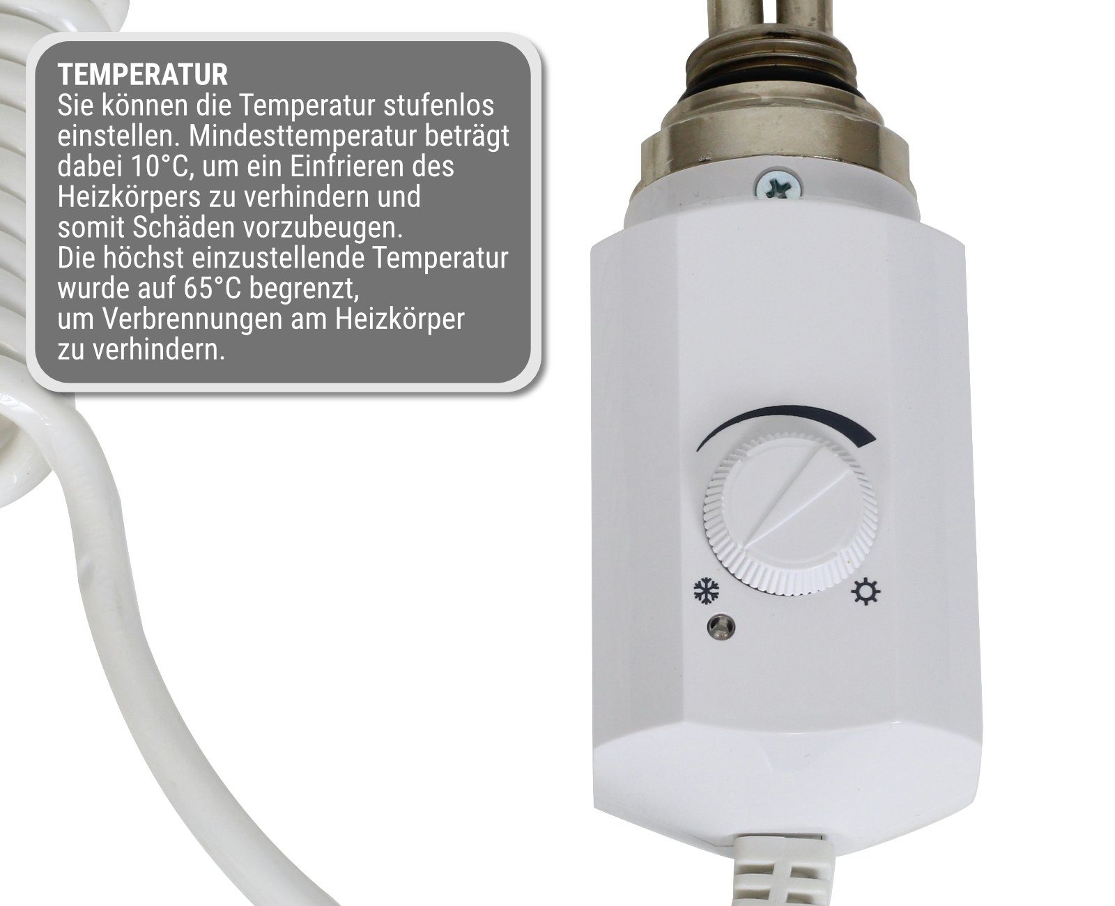 Weiß Heizstab Elektro 1/2" Heizlanze Heizstab HAGO Heizelement Heizpatrone