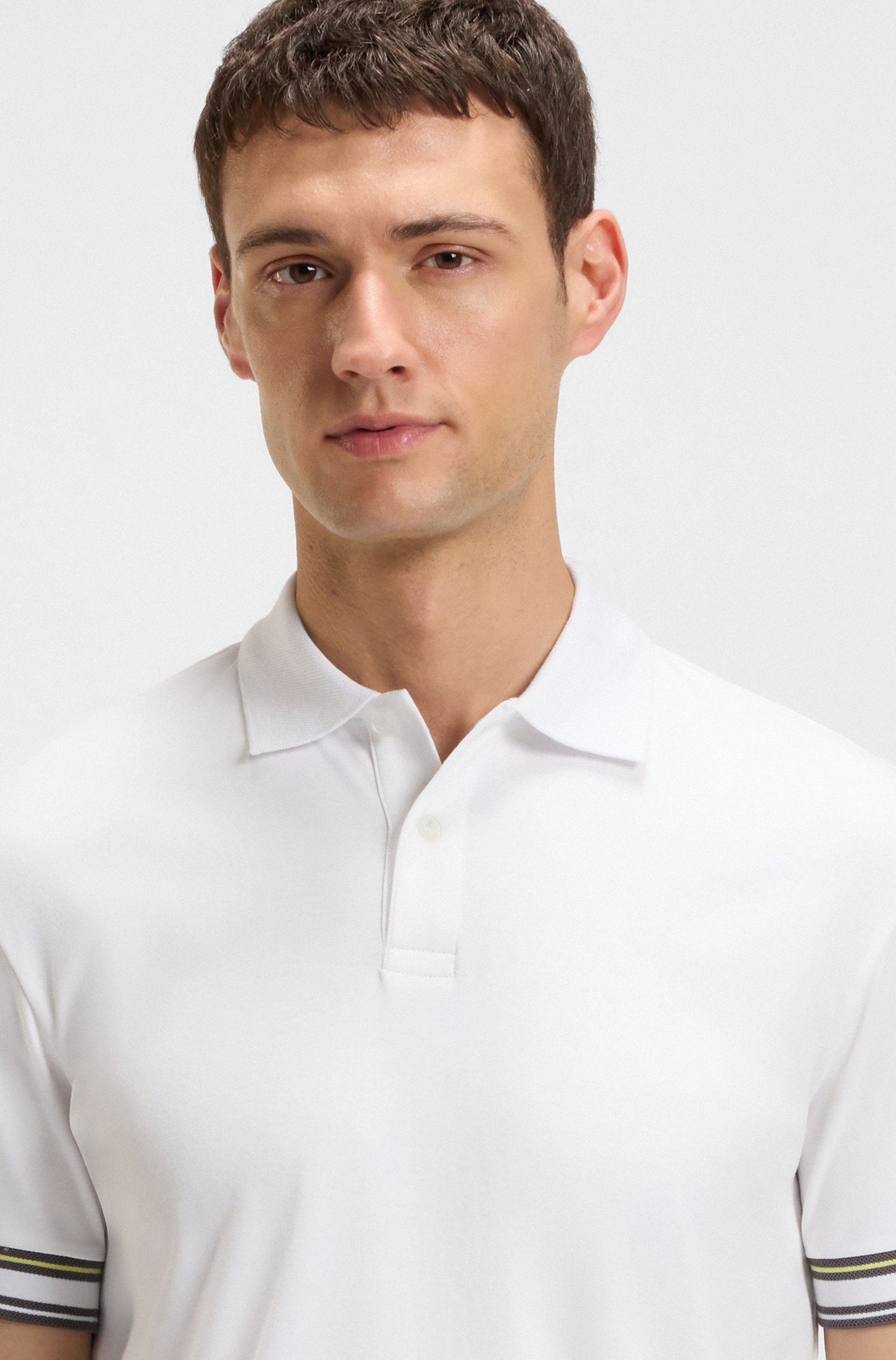 BOSS GREEN Poloshirt Polo Zone mit Piqué-Streifen und einem Logo am Ärmel günstig online kaufen