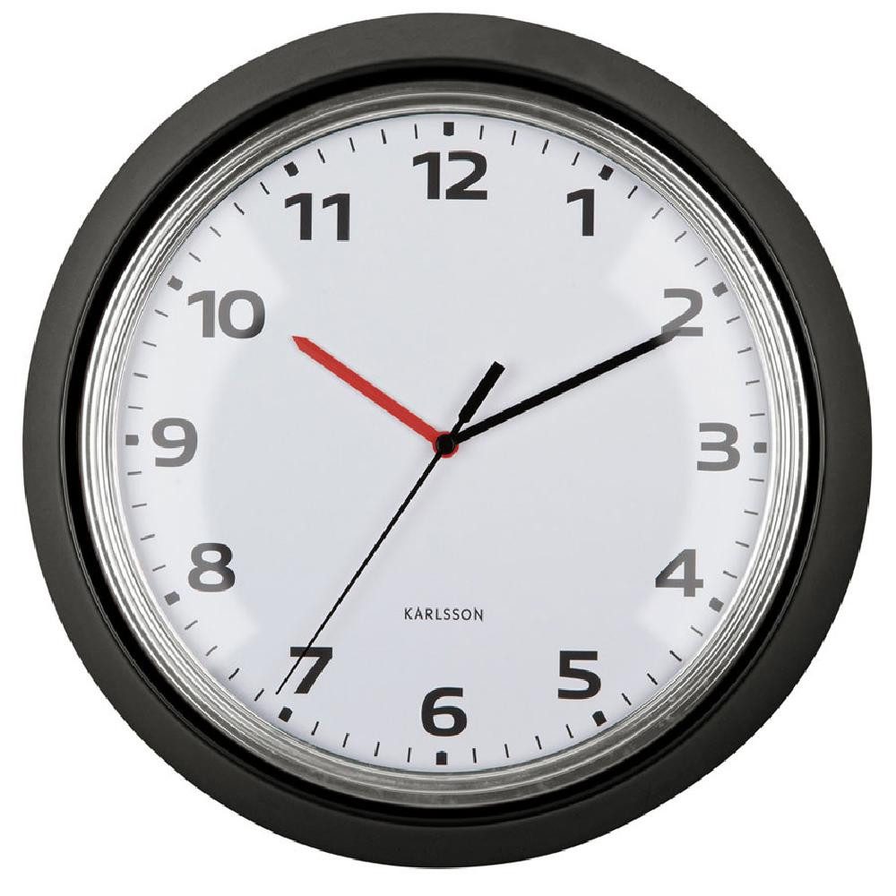 Karlsson Uhr Wanduhr Modern Retro Schwarz