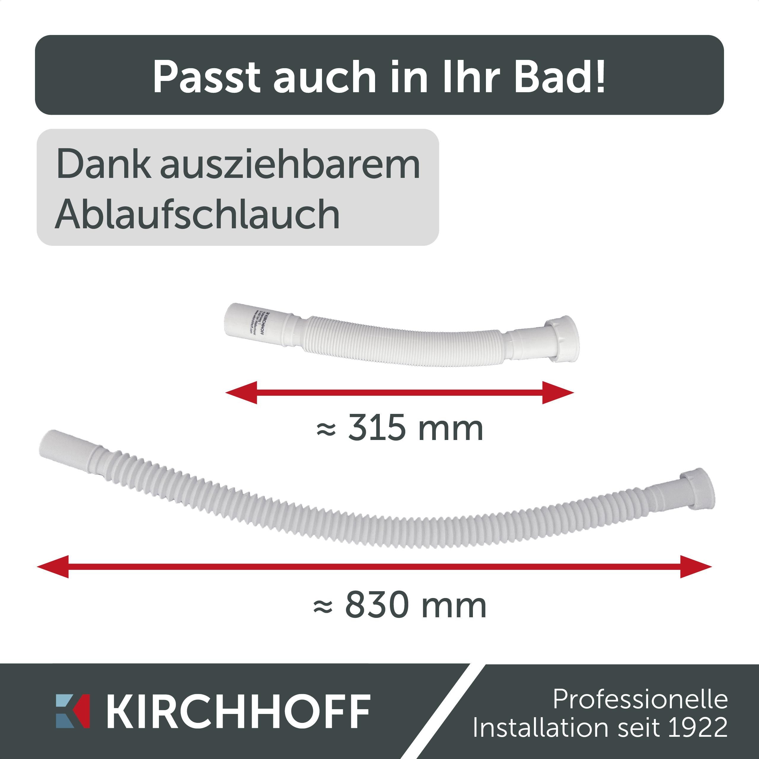 Kirchhoff Ablaufrohr Flexibles Anschlussrohr, Weiß