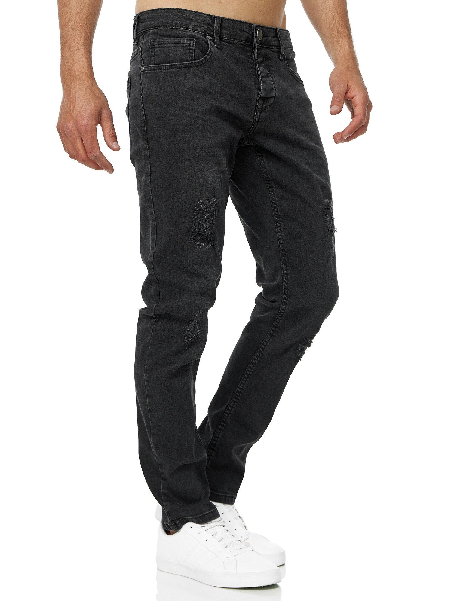 Tazzio Slim-fit-Jeans 16525 Stretch mit Elasthan & im Destroyed-Look – Bild 3 von 5