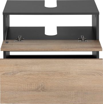 Home affaire Waschbeckenunterschrank Wisla Siphonausschnitt, Push-to-open-Funktion, Breite 60cm, Höhe 55 cm