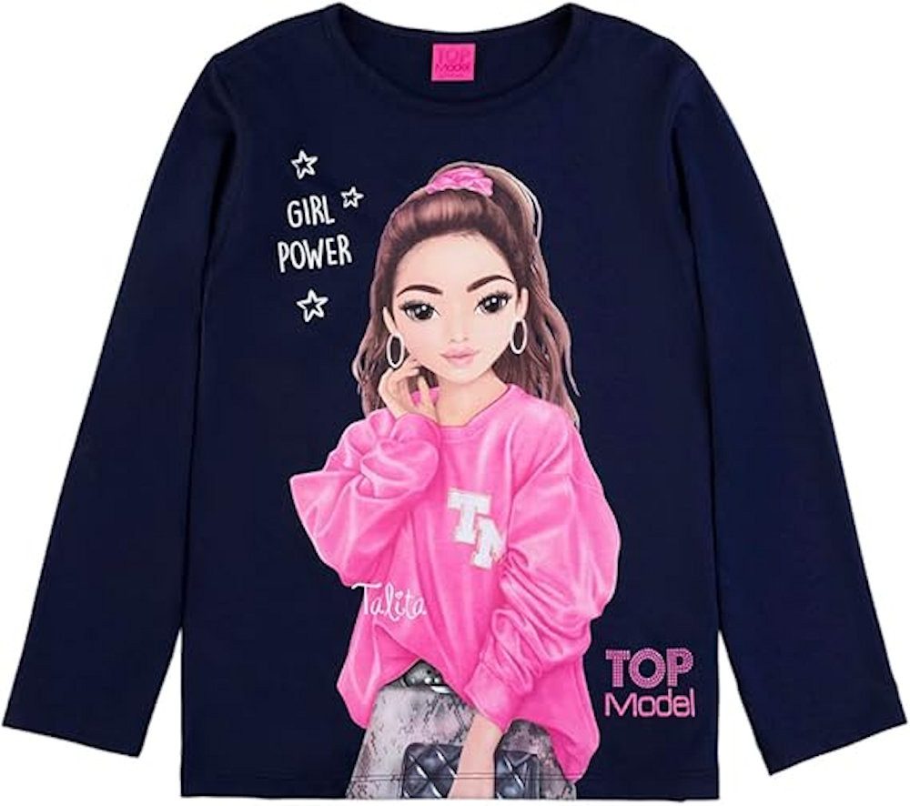 Top Model Langarmshirt Top Model Langarmshirt Shirt Talita Girl Power navy blau (1-tlg)