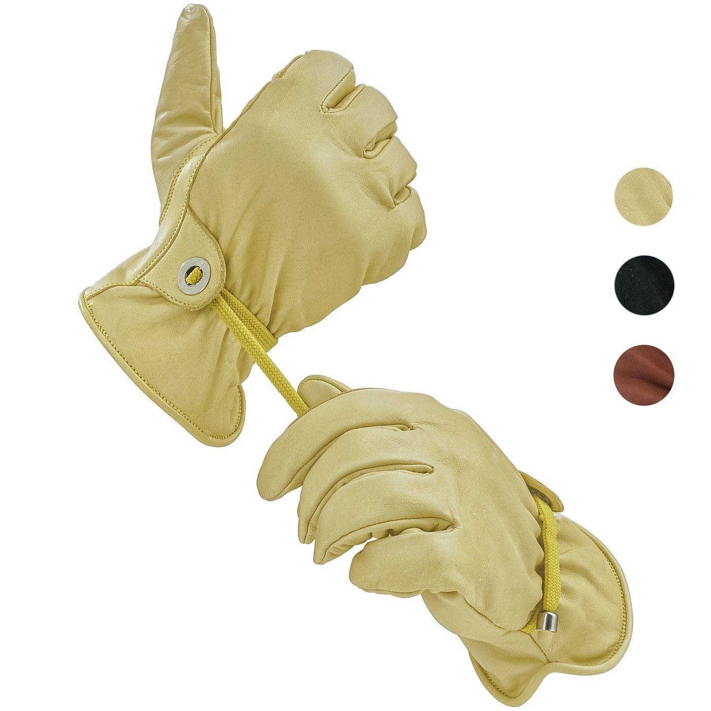 BLACK FOREST FOX Lederhandschuhe Black Forest Fox RODEO Leder Handschuhe Herren Damen 3 Farben Hasel Größe XL