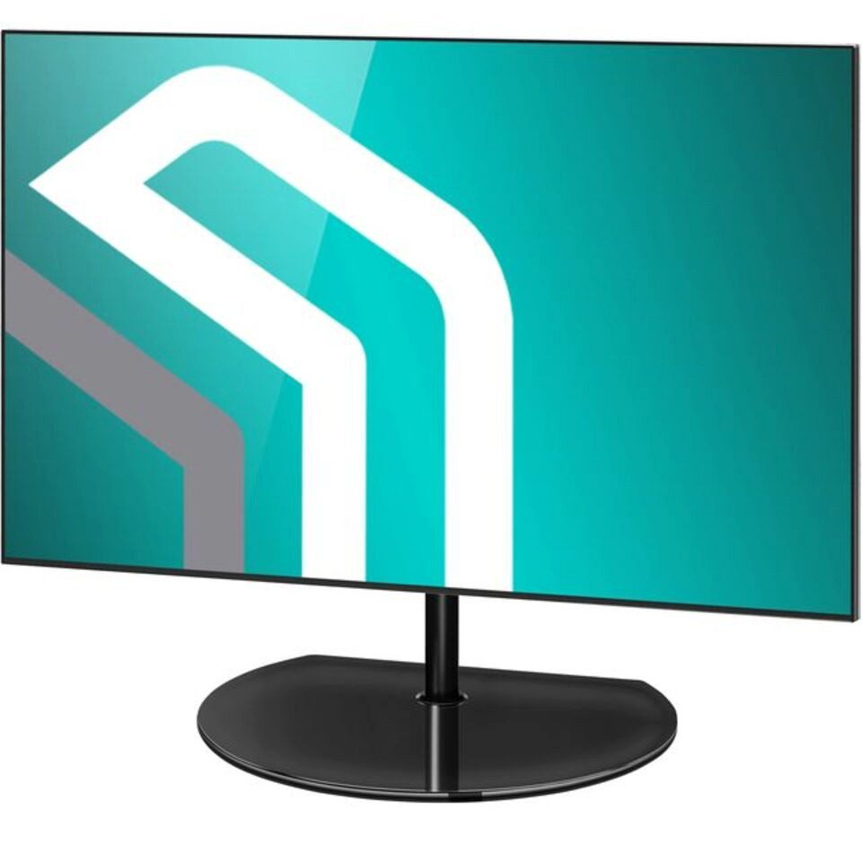 ONKRON TV-Ständer ONKRON 32-65 Zoll, bis 35 kg, PT2-B, (bis 65,00 Zoll, TV Standfuss mit Tischmontage, TV Standfuss mit Tischmontage, TV Tischständer, 360° schwenkbar, Hartglas, 10 mm dick Glas)