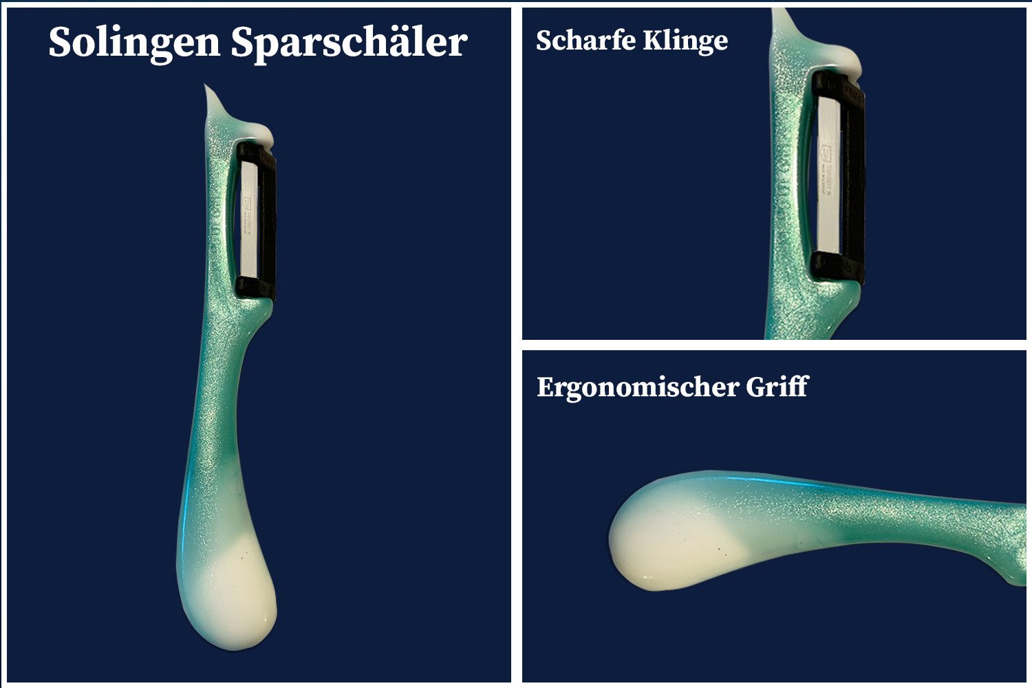 SMI Sparschäler Solingen Sparschäler Gemüseschäler für Küche Kartoffelschäler, (2-tlg., 2 tlg), Rechts- und Linkshänder nach klingen wechseln