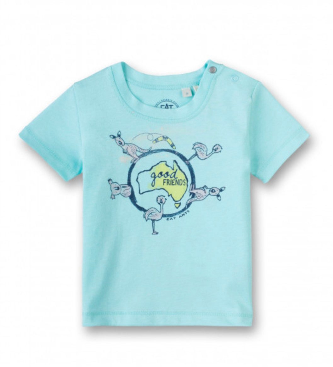 Eat Ants BY SANETTA T-Shirt Baby T-Shirt aus Baumwolle mit Tierprint und Statement Motiv