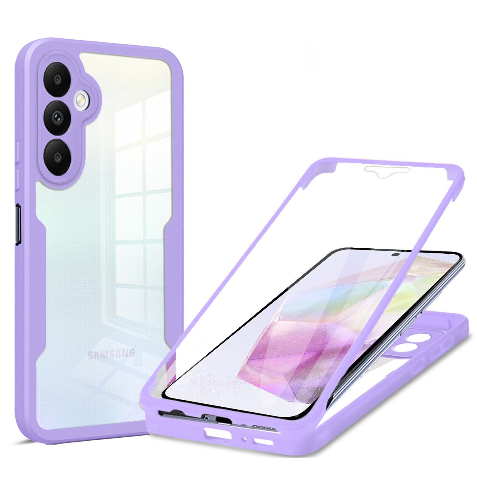 betterfon Handyhülle für Samsung A55 2-teiliges 360° TPU Schutzcase, Vollschutz Case mit integriertem Displayschutz und klarer Sicht