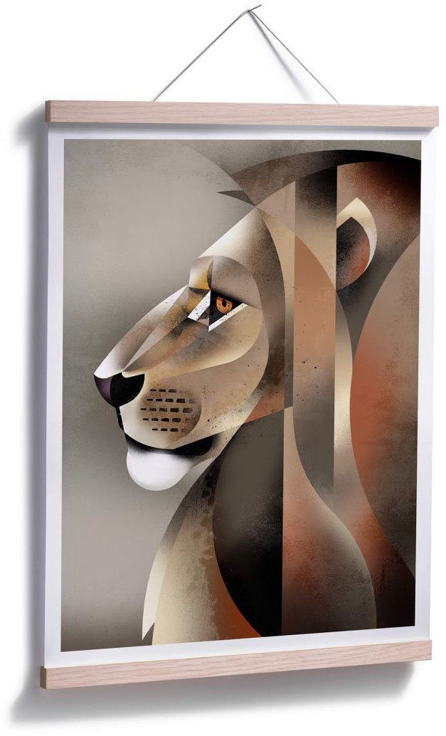 Löwen Poster Poster, Wandbild, (1 Lion, Wandposter Wall-Art St), Bild,