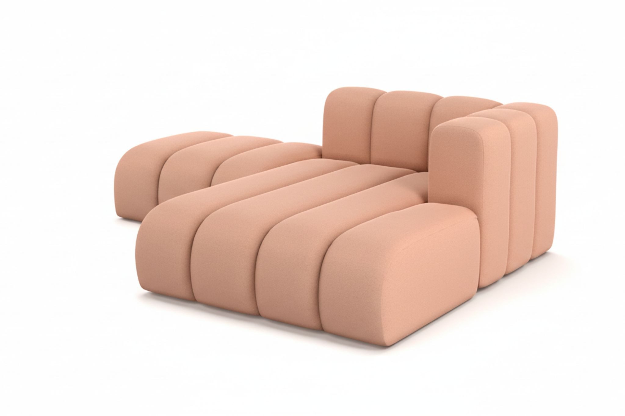 Kaiser Möbel Chaiselongue Grand mit Hocker aus Veloursstoff Salvador, Set (Chaiselongue + Hocker), abgerundete Form,modulares Möbelstück,pflegeleichter Veloursstoff