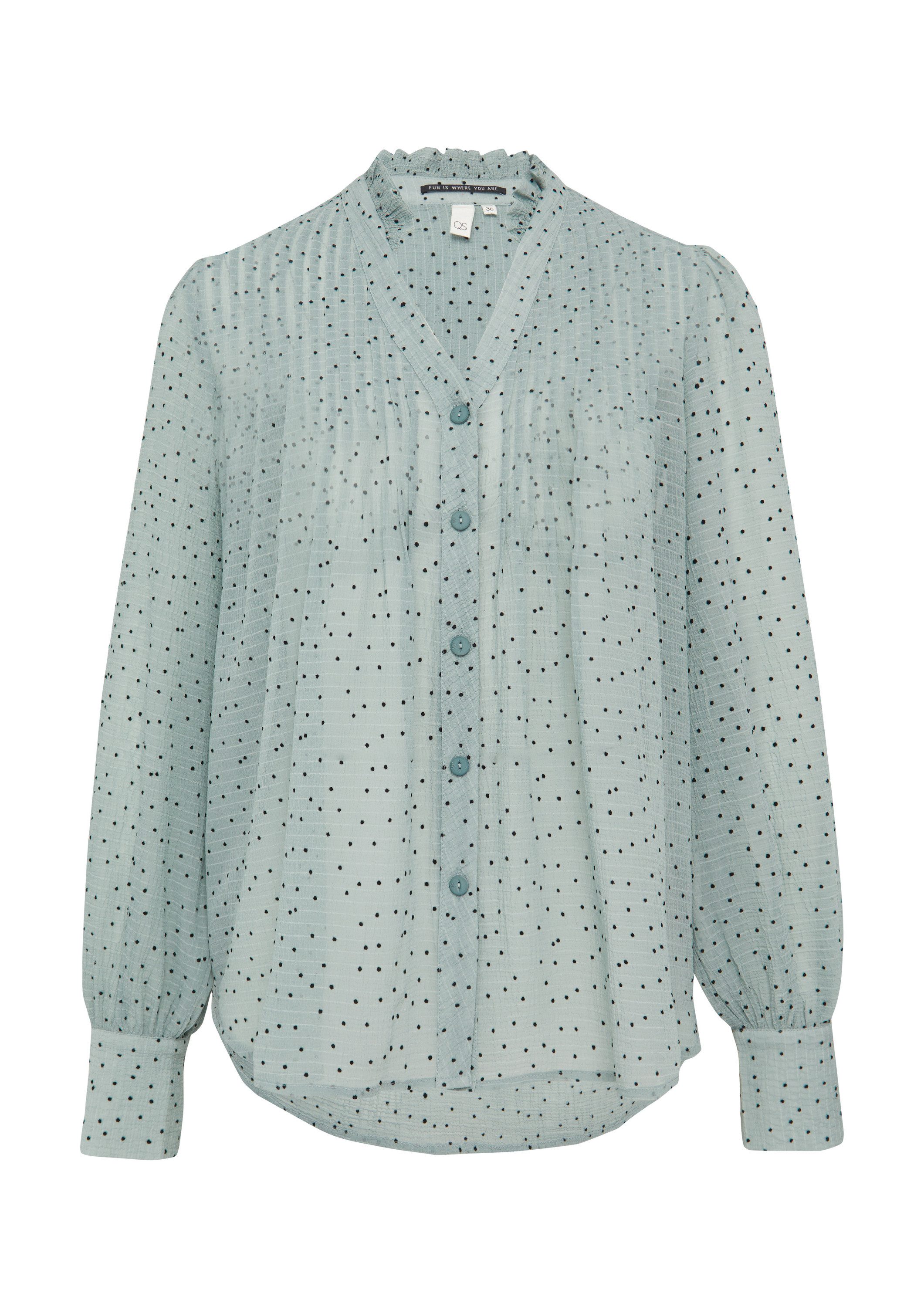 QS Langarmbluse Bluse Strukturierte Chiffonbluse mit günstig online kaufen