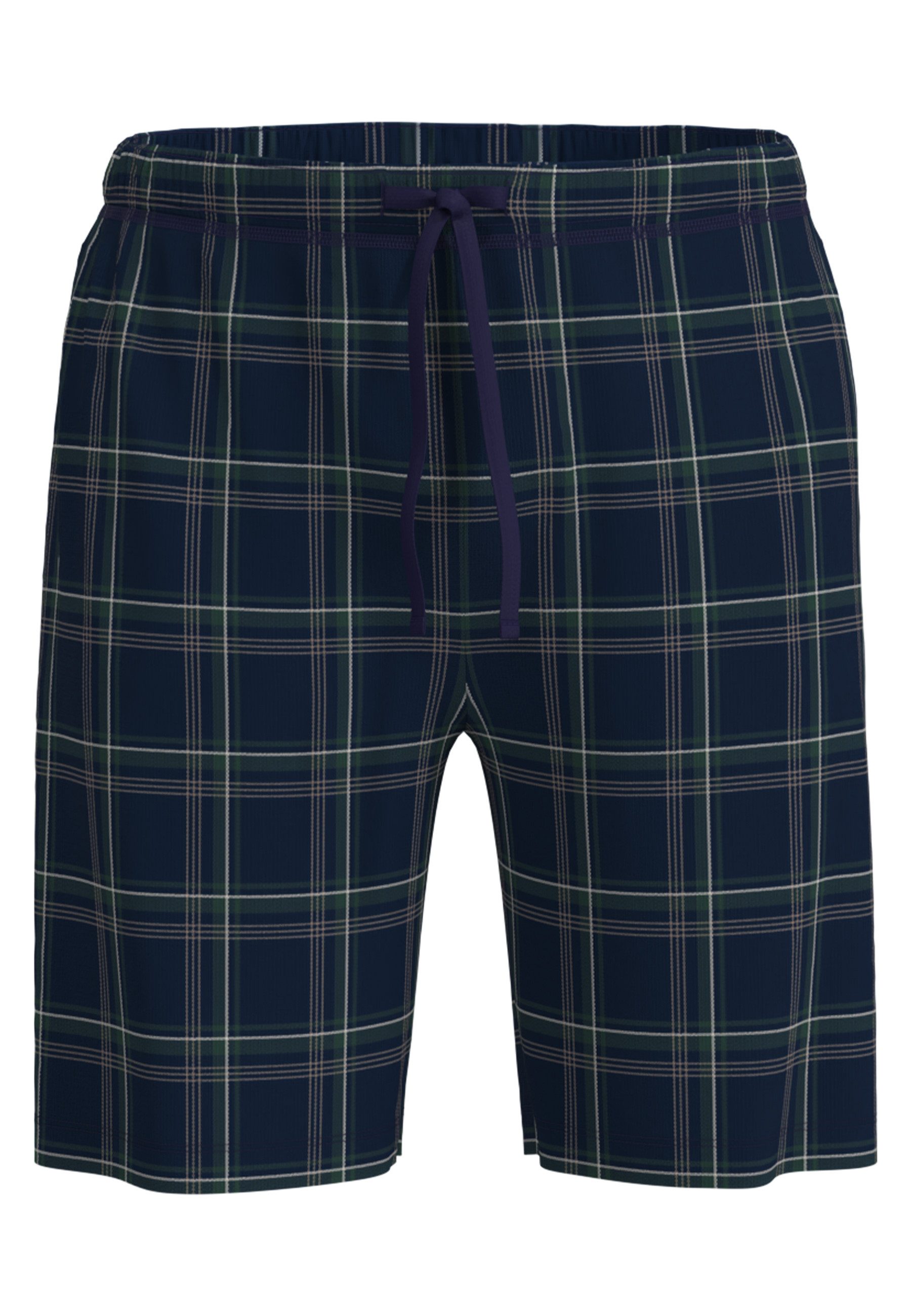 bugatti Pyjamahose kurz, kariert, bequem, weich, mit Kordelzug, Baumwolle