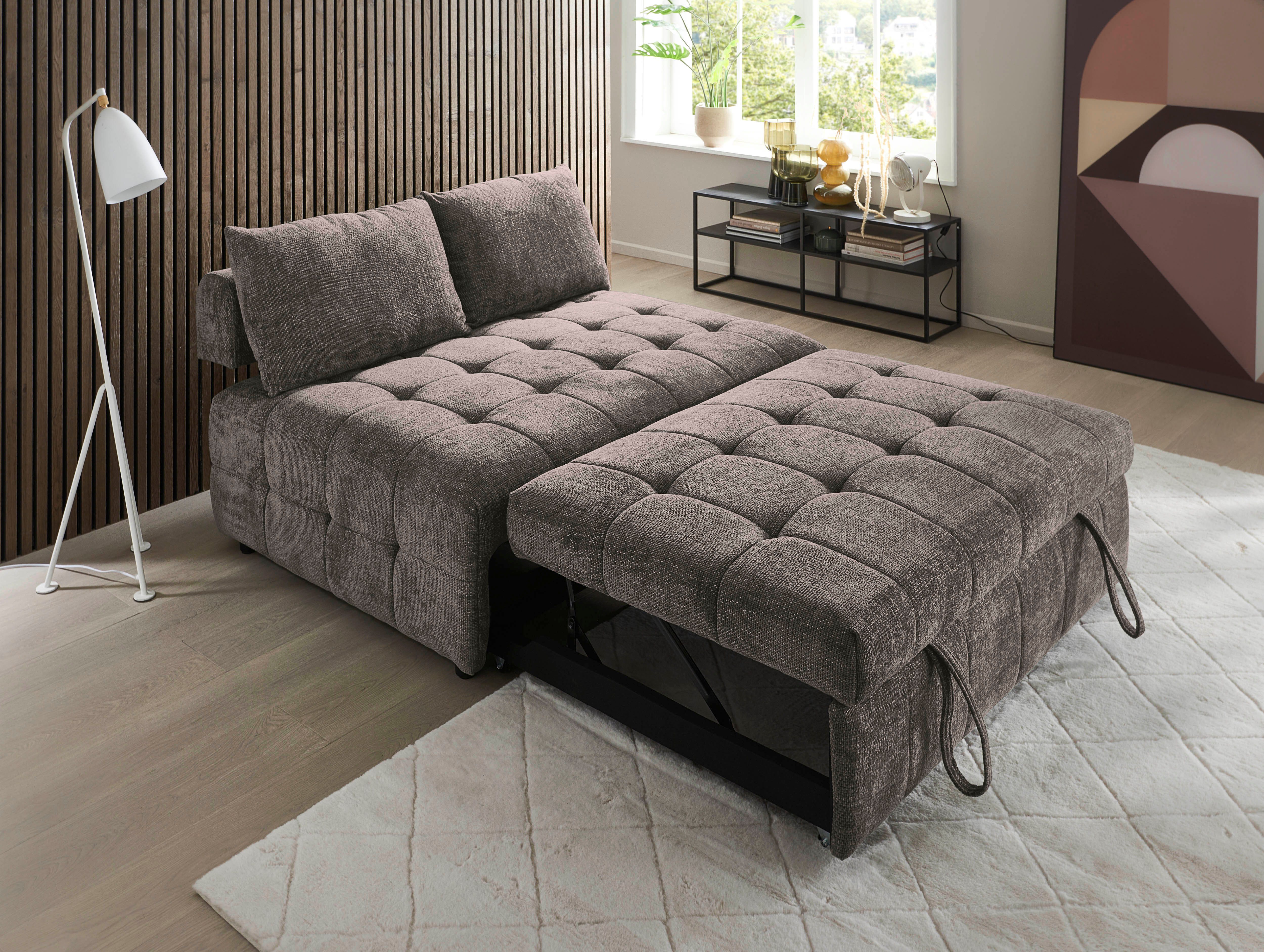 ATLANTIC home collection Schlafsofa Kuno, B:140cm, 2-Sitzer Schlafsofa mit Sitztiefenverstellung (2x)
