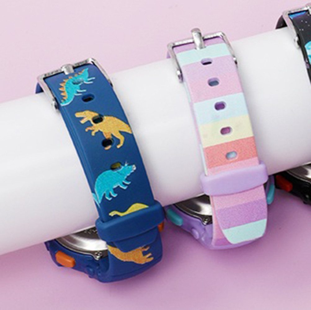 K&L Wall Art Digitaluhr Kinder Armbanduhr Dinosaurier Silikonuhr für Jungen Mädchen, Licht, Wecker, Wochentag, Stoppuhr, Silikonarmband, 3ATM