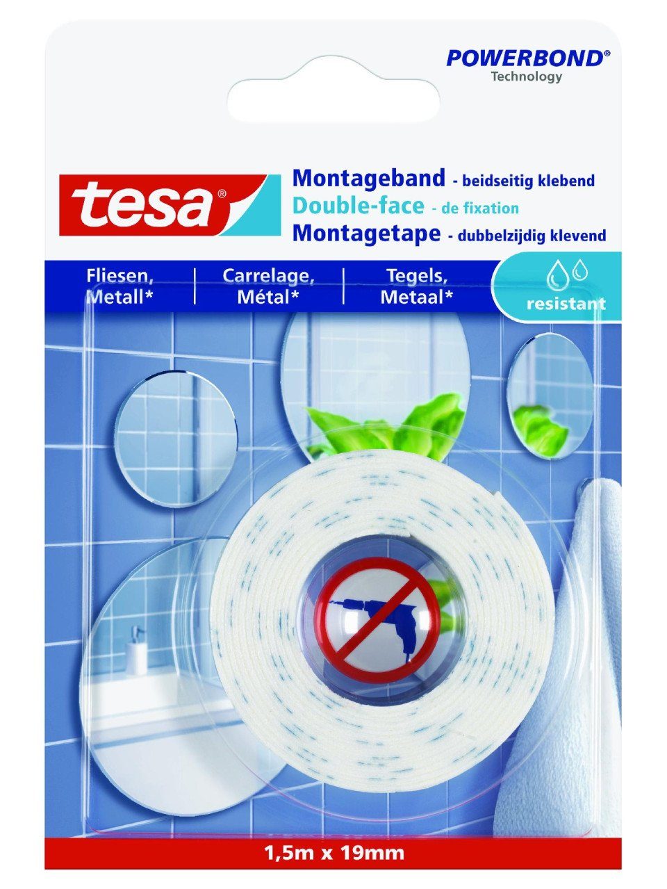 tesa Montageband tesa Montageband 1,5 m x 19 mm, weiß