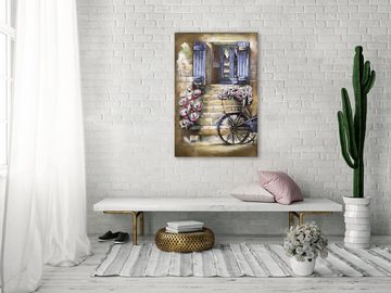 KUNSTLOFT Metallbild Romantische Idylle 60x90 cm, handgefertiges Wandrelief 3D