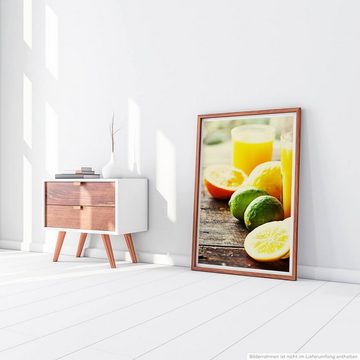 Sinus Art Poster Food-Fotografie 60x90cm Poster Limetten Orangen und frisch gepresster Saft