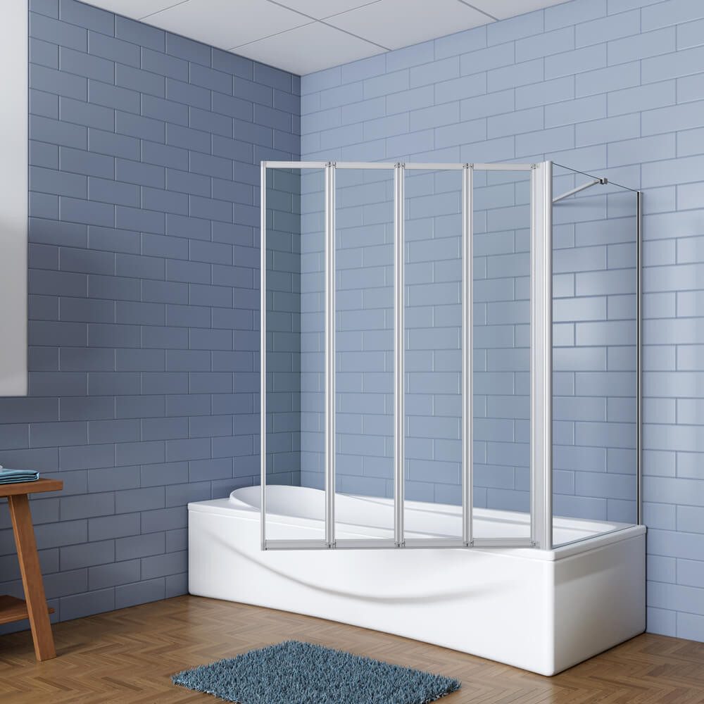 duschspa Badewannenaufsatz 140cm 4-teilige Faltwand Duschwand günstig online kaufen
