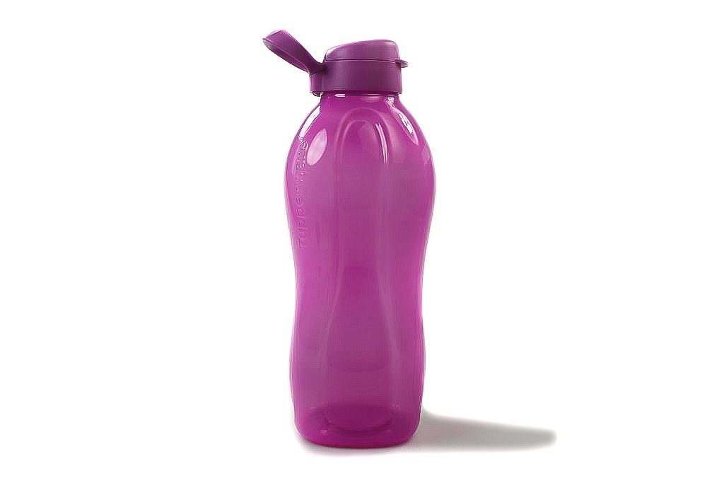 TUPPERWARE Trinkflasche Eco 2L lila + Halter Trinkflasche Flasche+SPÜLTUCH