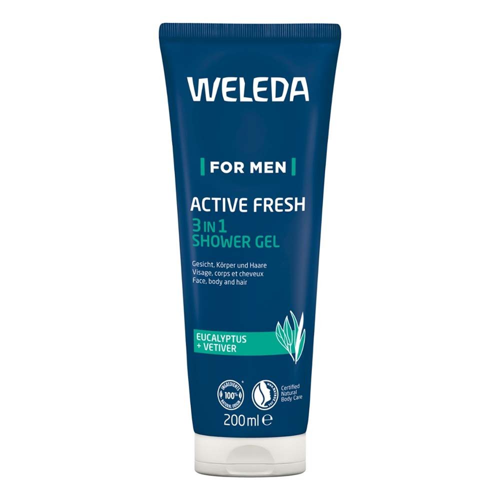 WELEDA Körperpflegemittel For Men - 3in1 Duschgel Active Fresh 200ml 2er Pack