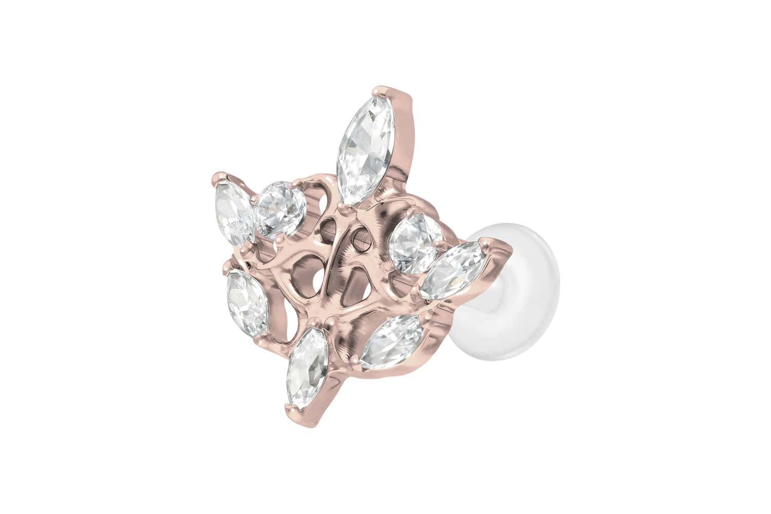 PIERCINGLINE Piercing-Set PTFE Labret mit Innengewinde + Titan-Aufsatz GOTISCHES DESIGN (Labrets, 1-tlg)
