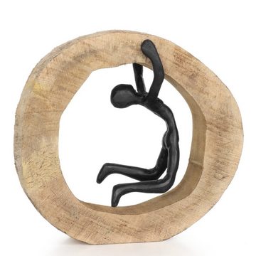 Moritz Skulptur Nicht aufgeben, Holz Deko Figuren Wohnzimmer Holzdeko Objekte Holzdekoration