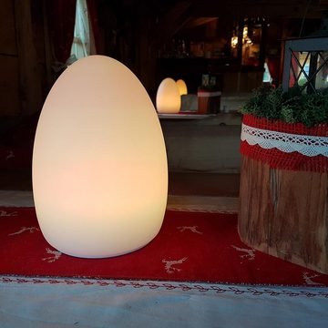 Licht-Trend Gartenleuchte Akku LED Tischleuchte Egg mit App-Steuerung Weiß