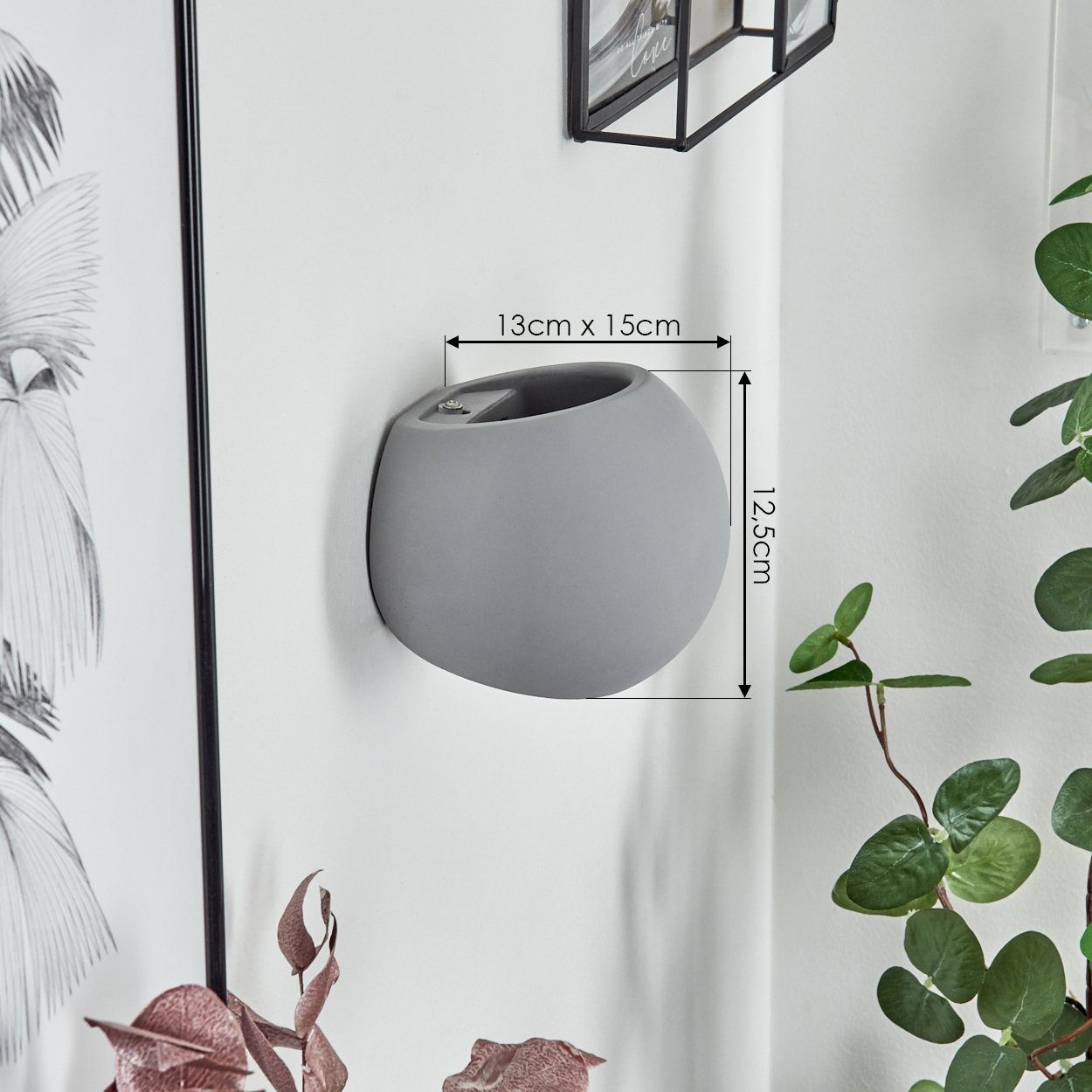 hofstein Wandleuchte »Scorzo« moderne Wandlampe aus Beton in Grau, ohne Leuchtmittel, Wandspot im Modernen Design mit Up & Down Effekt, 1xG9