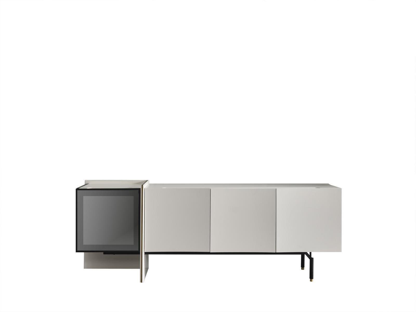 Spiegel) Esszimmer Sideboard; St., Gruppe Spiegel (2 Sideboard Holz JVmoebel Sideboard Weiß Modern