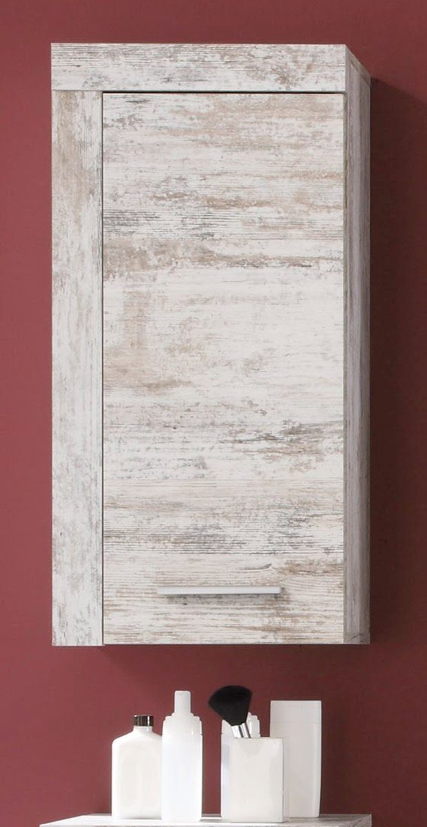 trendteam Hängeschrank Cancun (Badschrank 36x79 cm) Shabby Used Wood Dekor,  Bad Hängeschrank \