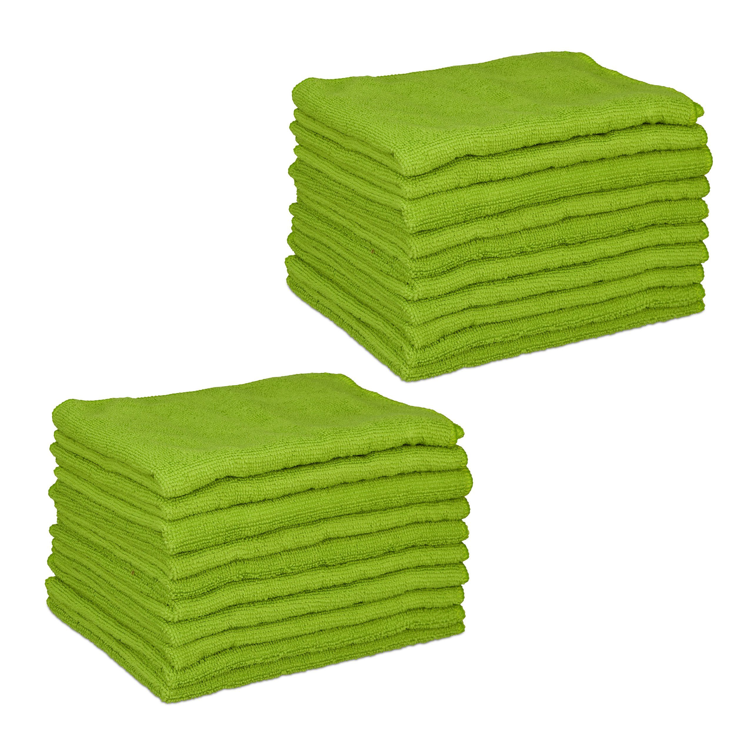 relaxdays Spültuch 20 x Mikrofasertücher 40x30 grün | Spültücher