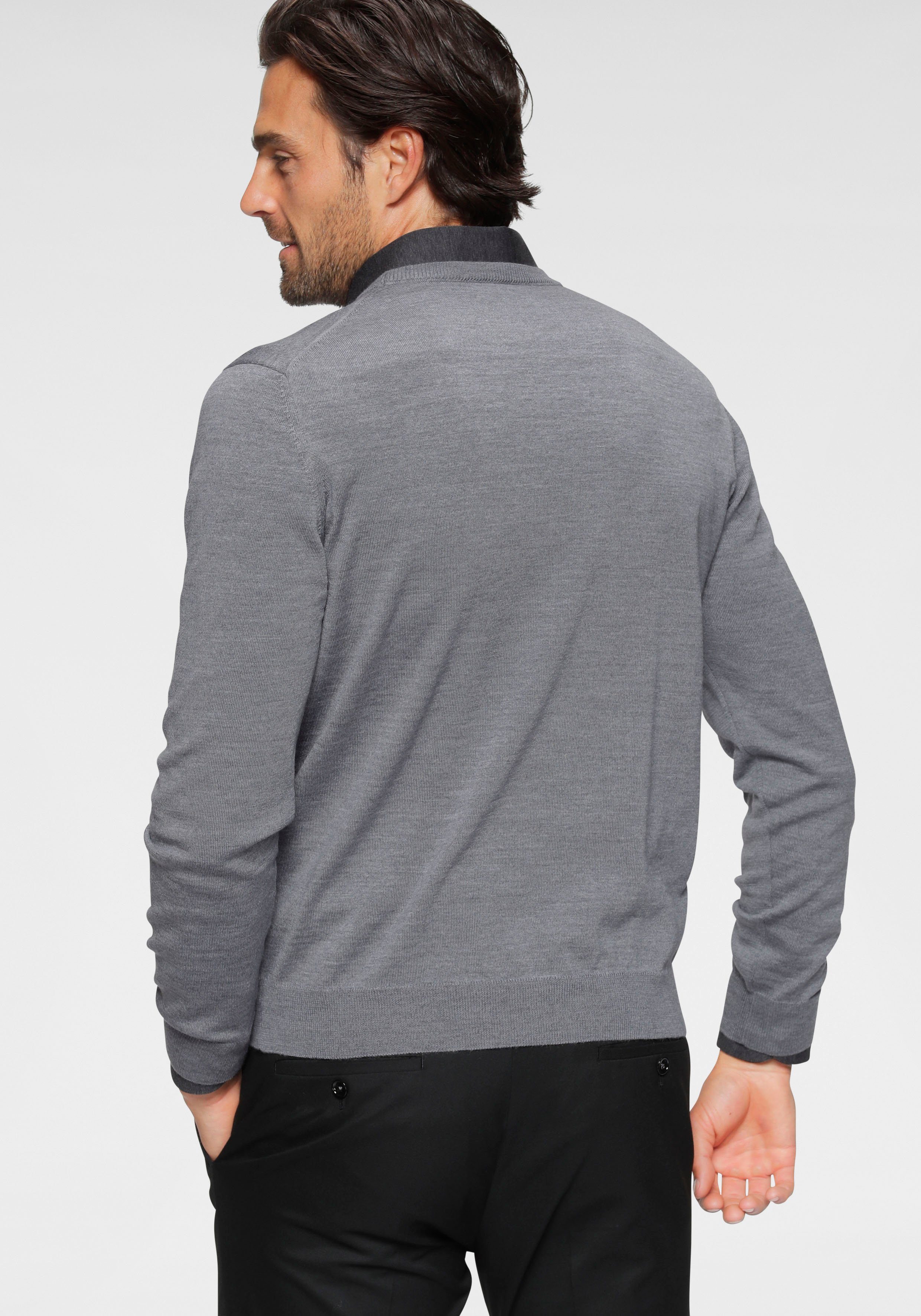 OLYMP Rundhalspullover OLYMP Strick Casual moderner Strickpullover günstig online kaufen