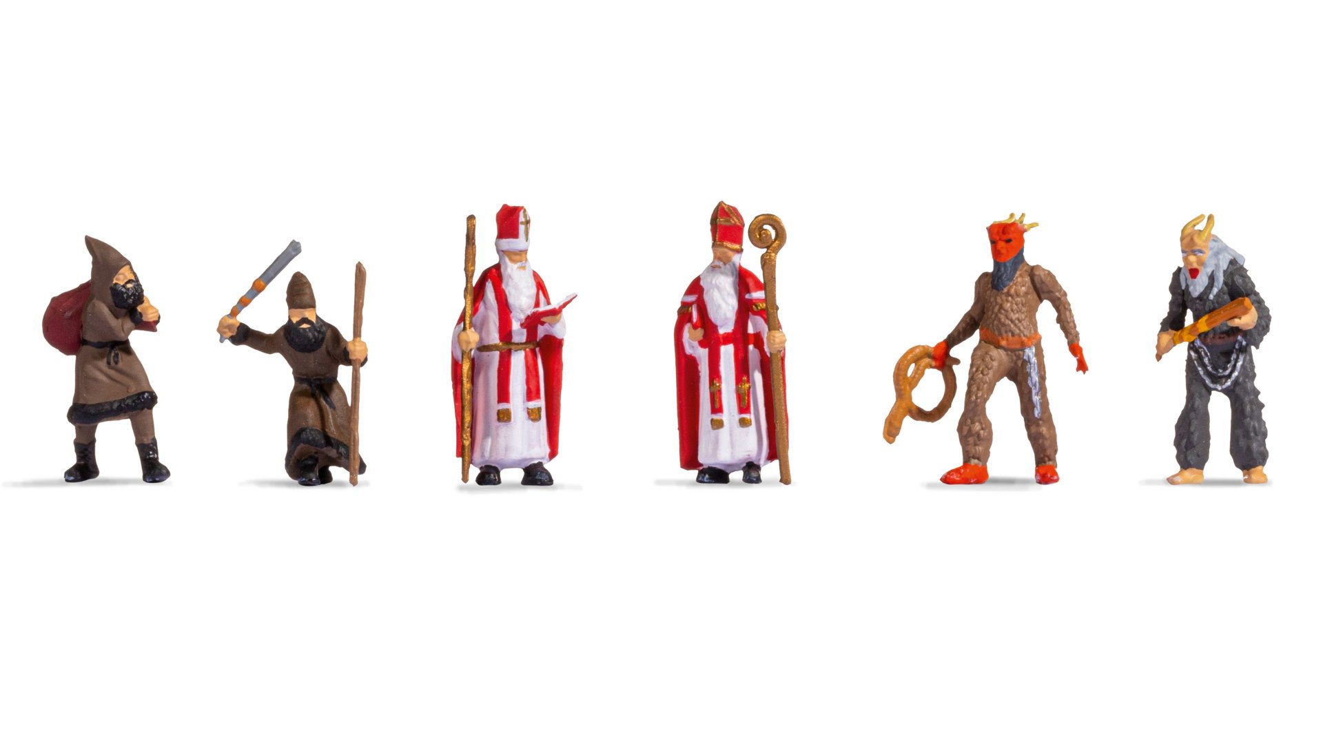 NOCH Weihnachtsfigur NOCH Nikolaus mit Knecht Ruprecht, handkolorierte