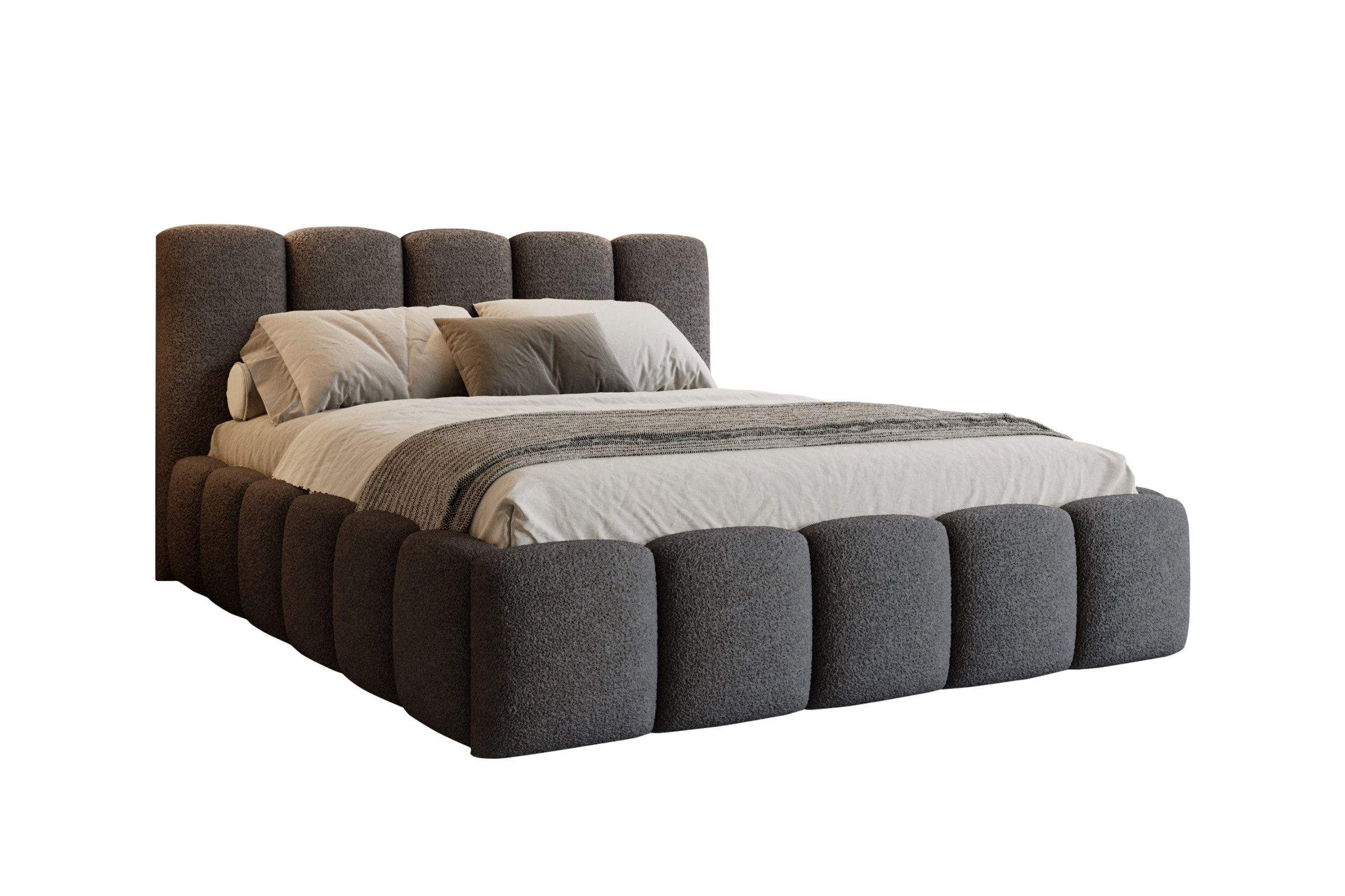Deine Möbel 24 Polsterbett VIVIAN Bett Komplettbett Bouclé mit Bettkasten u günstig online kaufen
