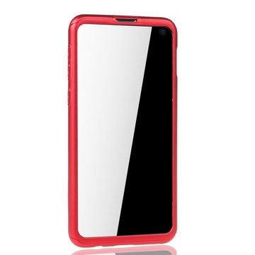 König Design Handyhülle Samsung Galaxy S10e, Samsung Galaxy S10e Handyhülle 360 Grad Schutz Full Cover Rot