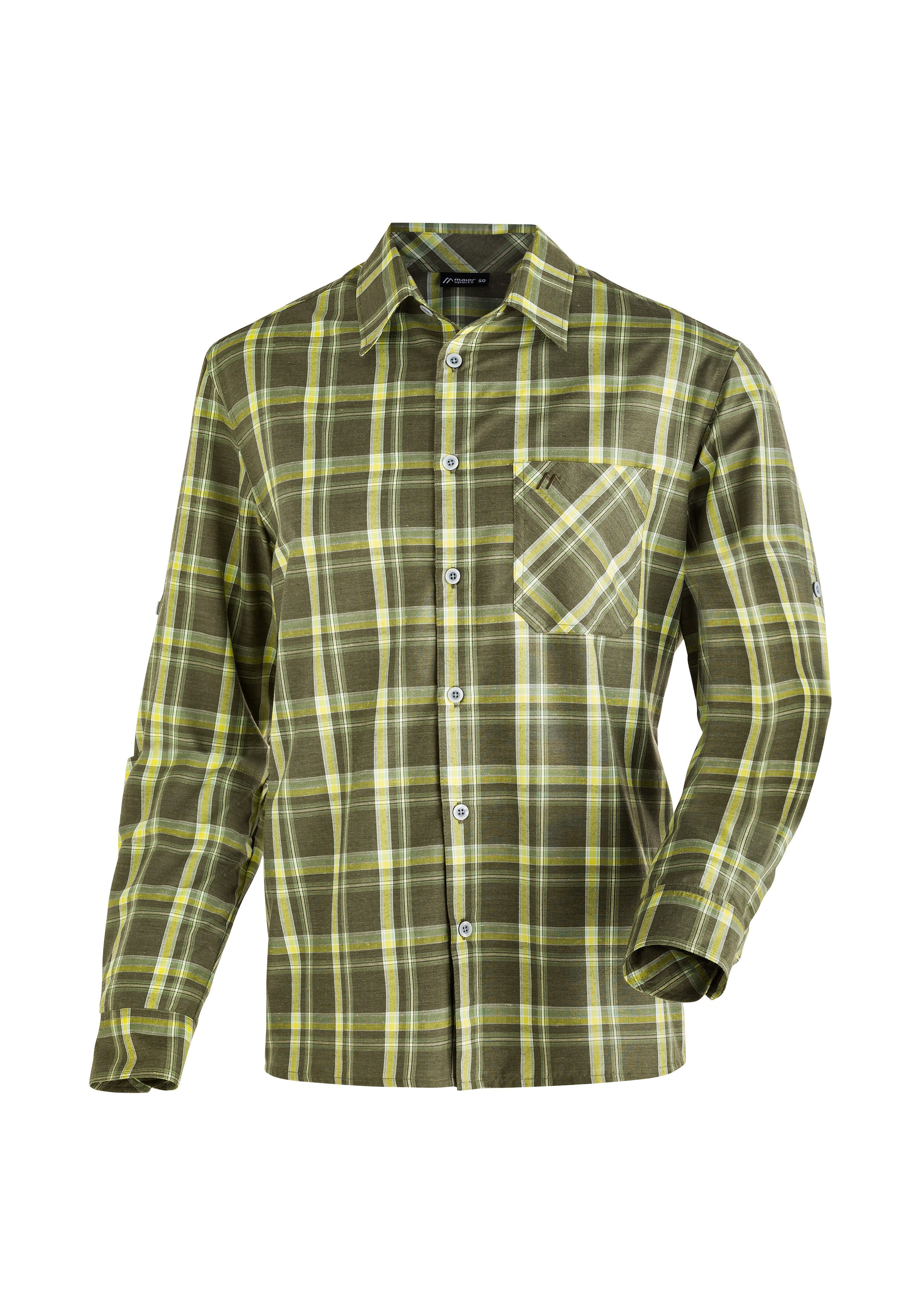 Maier Sports Funktionshemd Claas Herren Hemd, langarm Karohemd für Outdoor und Freizeit
