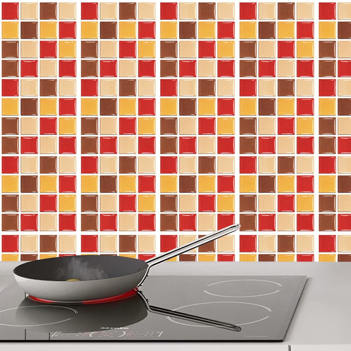 und Fliesenaufkleber Jormftte Aufkleber,für Wandtattoo 2 Mehrfarbig Bad Wandfliese Mosaik Küche