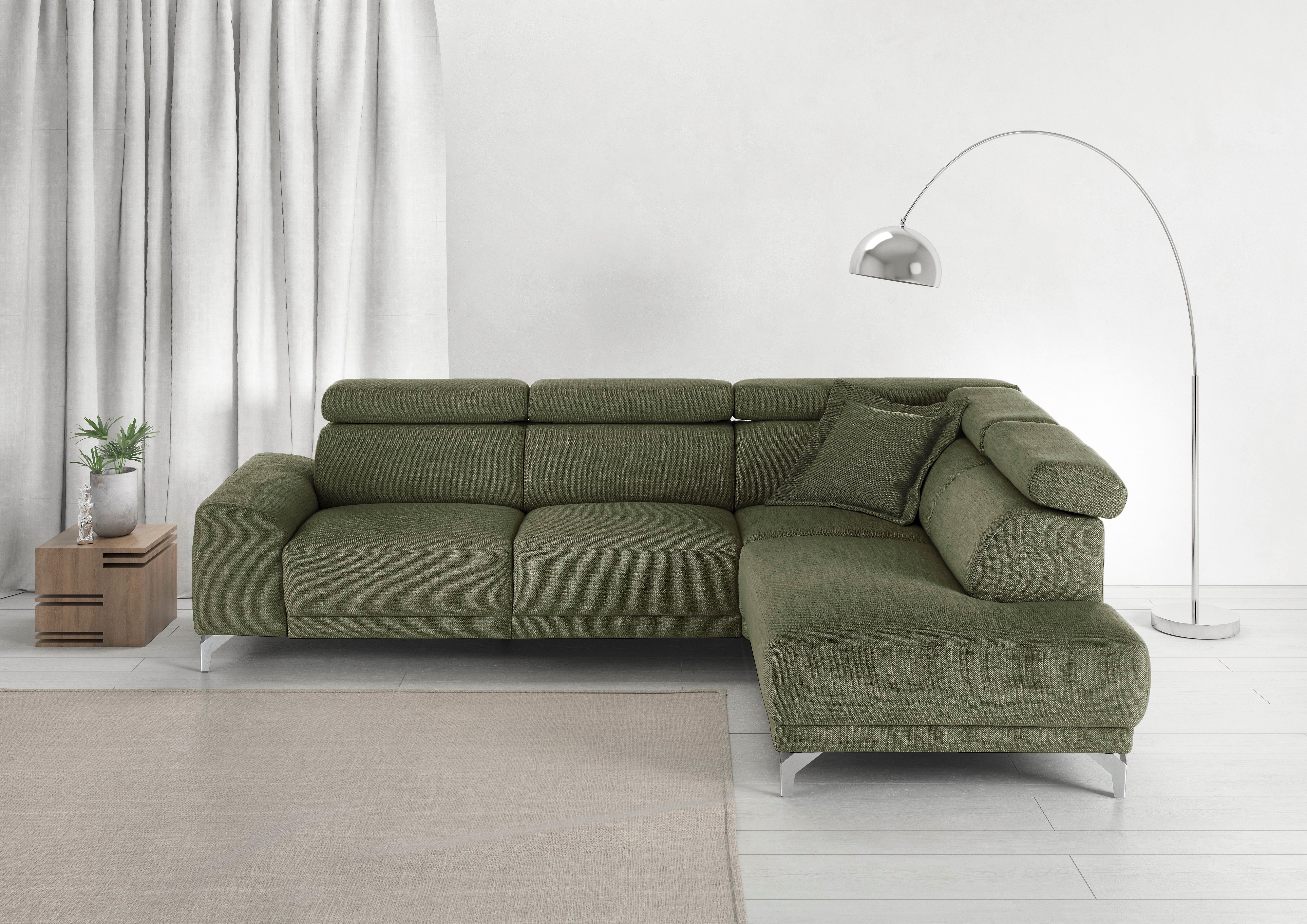Ecksofa Greve Sofa immer mit manuelle Kopfteilverstellungen, modern, elegant