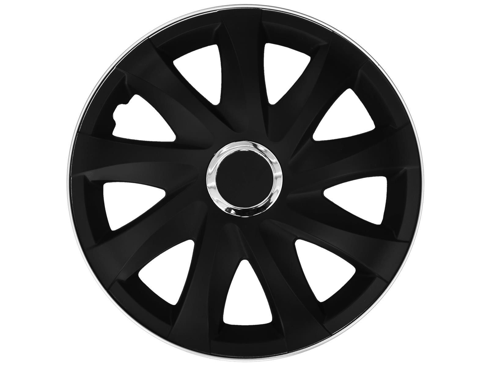 NRM Radkappe DRIFT 15 Zoll in Schwarz Matt, 15 in Zoll, (4-St) Radzierblenden für Stahlfelgen Radkappen Satz 4er Set 15"