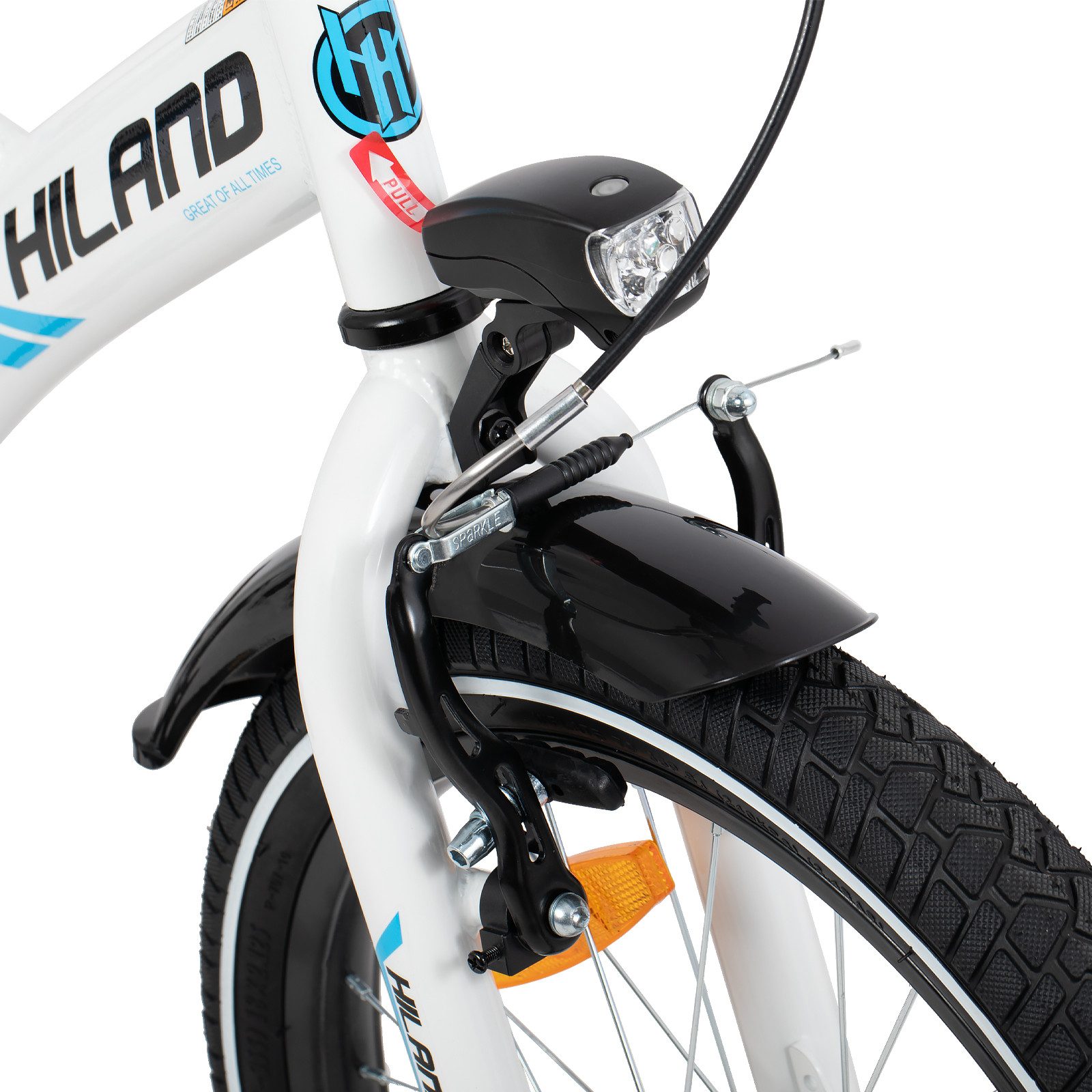 HILAND Kinderfahrrad Sentry 16/18 Zoll fahrrad für Jungen Kinder ab 4,5,6 Jahren, 1 Gang, mit Rücksitz/Gepäckträger Stützräder Handbremse