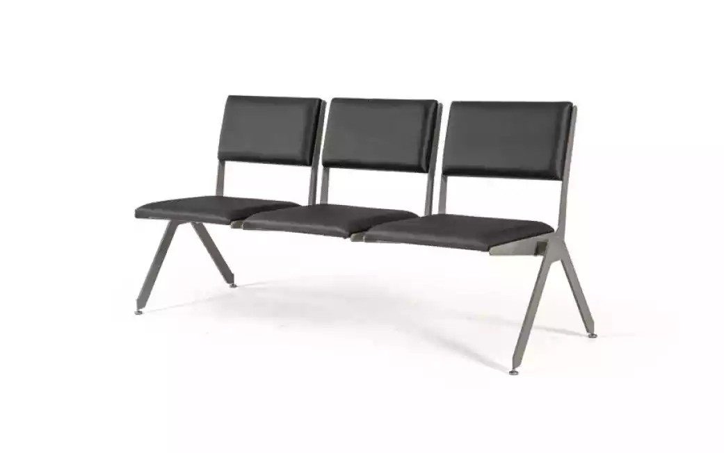 JVmoebel Sitzbank Schwarze Sitzbank aus Kunstleder mit robustem Metallgestell (1-St), Made in Europa