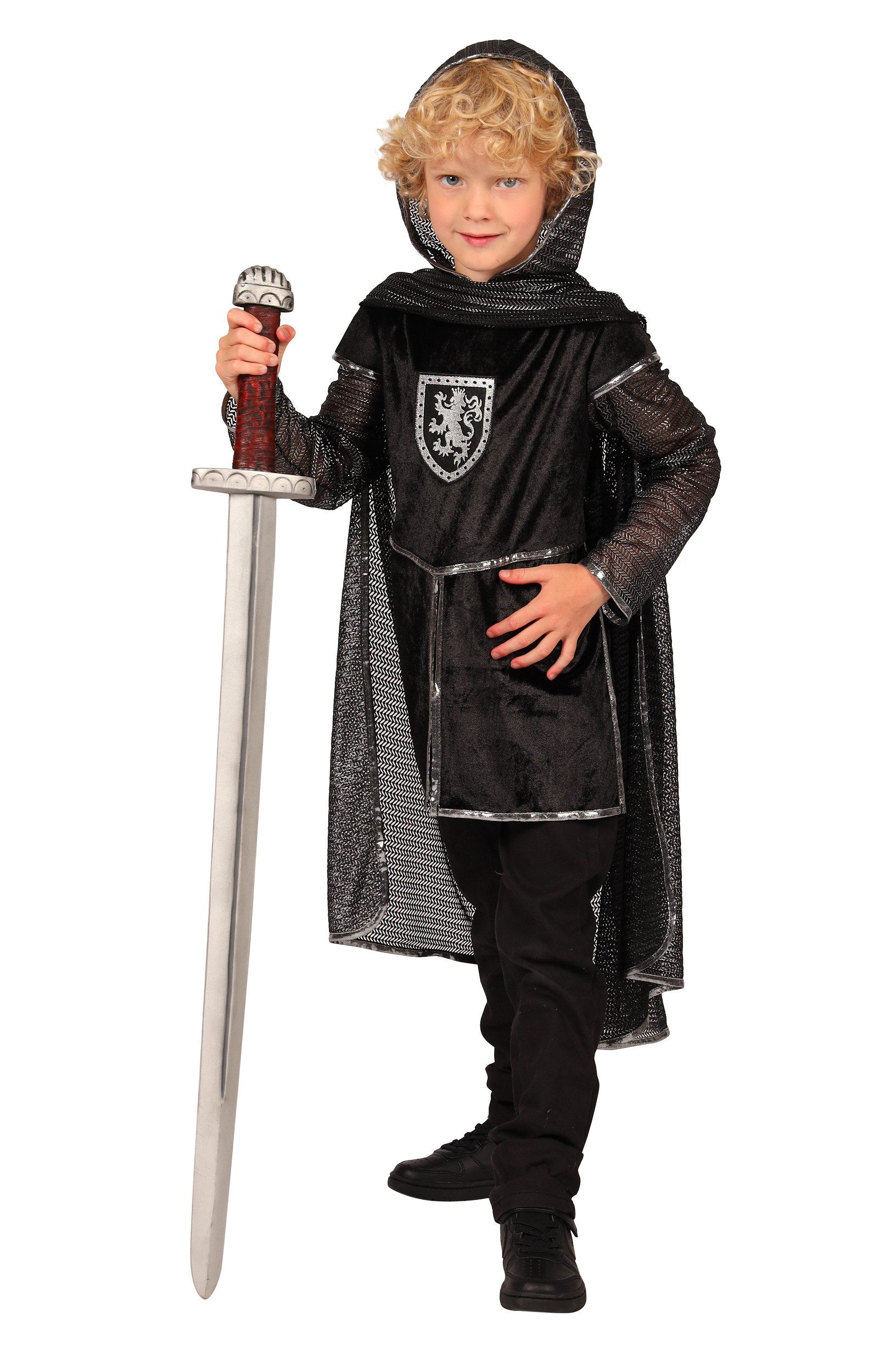 thetru Kostüm Ritter Kostüm 'Dragonfighter' für Kinder, Schwarz