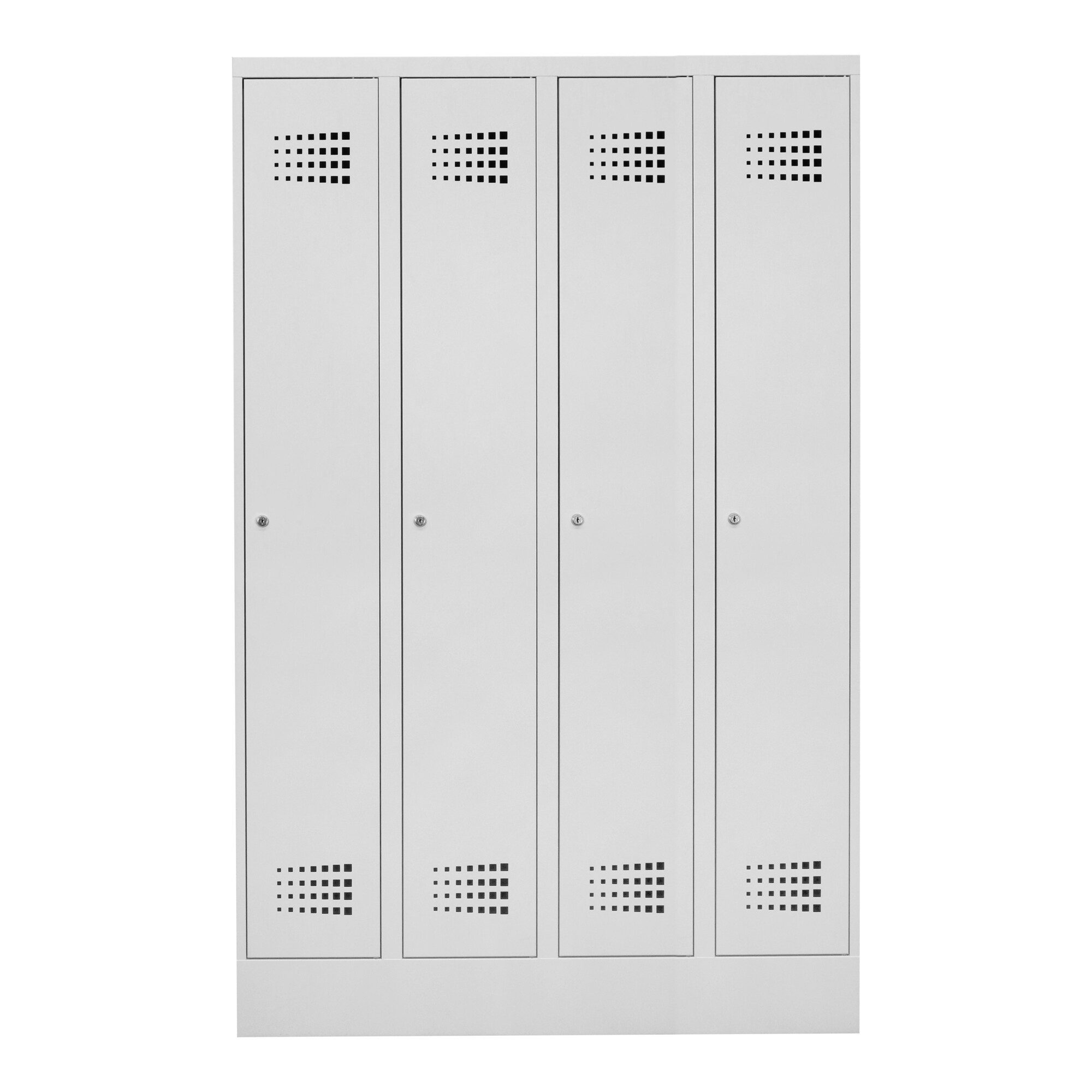 Stier Garderobenschrank STIER Garderobenspind Premium mit Sockel 4 Abteile Zylinderschloss lic