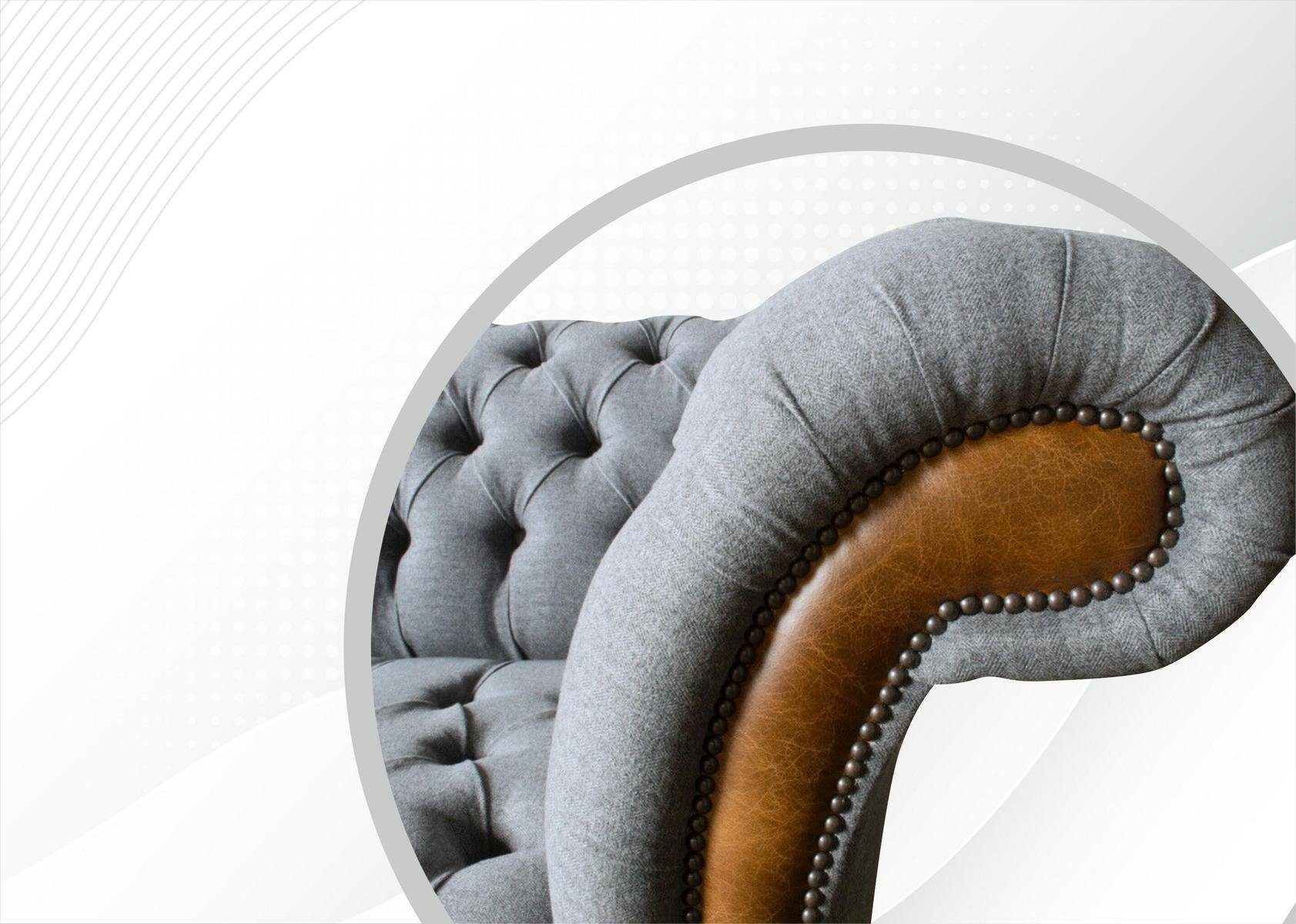 Sitzer Couch JVmoebel Sofa Chesterfield-Sofa, 3 Chesterfield Design 225 cm