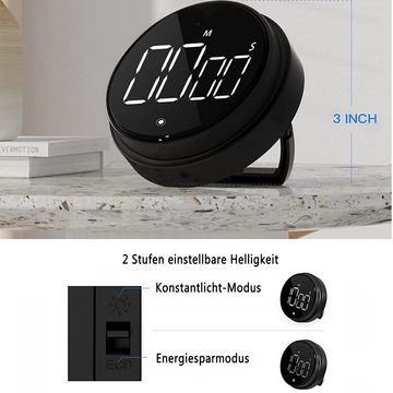 Dedom Zeitschaltuhr Elektronische Zeitschaltuhr,Digitaler Wecker,LED-Bildschirm,rund